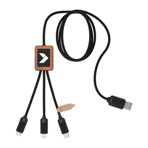 3-in-1 Bamboo Cable - Connect things devices at once with this 3-in-1 bamboo cable.