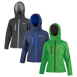 Result Core Ladies TX Performance Hooded Softshell Jacket - Stay dry and warm with these this great hooded softshell jacket.